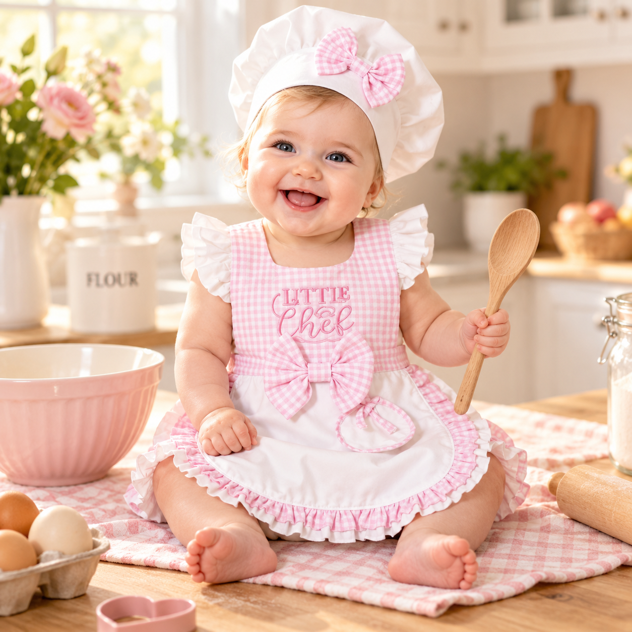 Newborn Chef Apron and Hat Costume Set