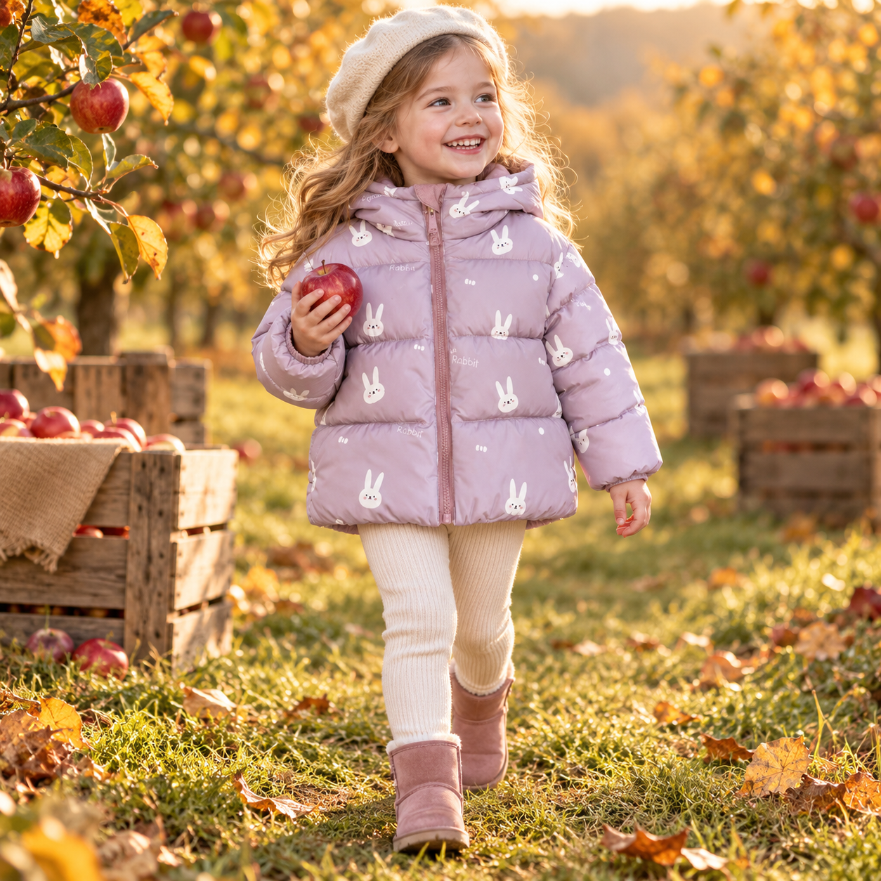 Kids' Hooded Double-Sided Plush-Lined Jacket