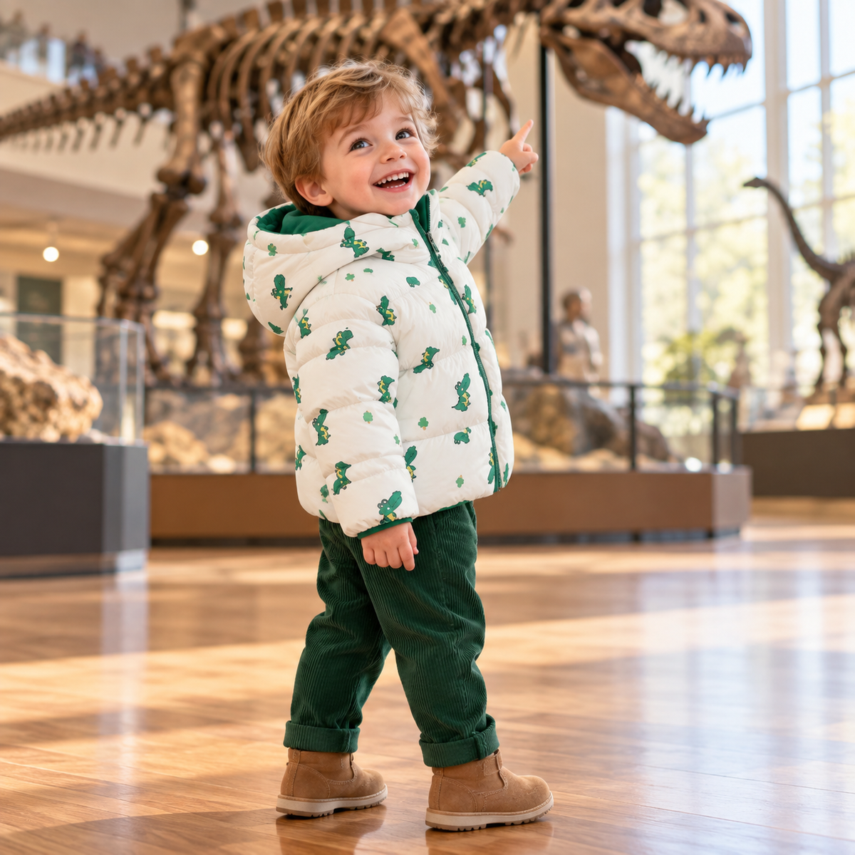 Kids' Hooded Double-Sided Plush-Lined Jacket
