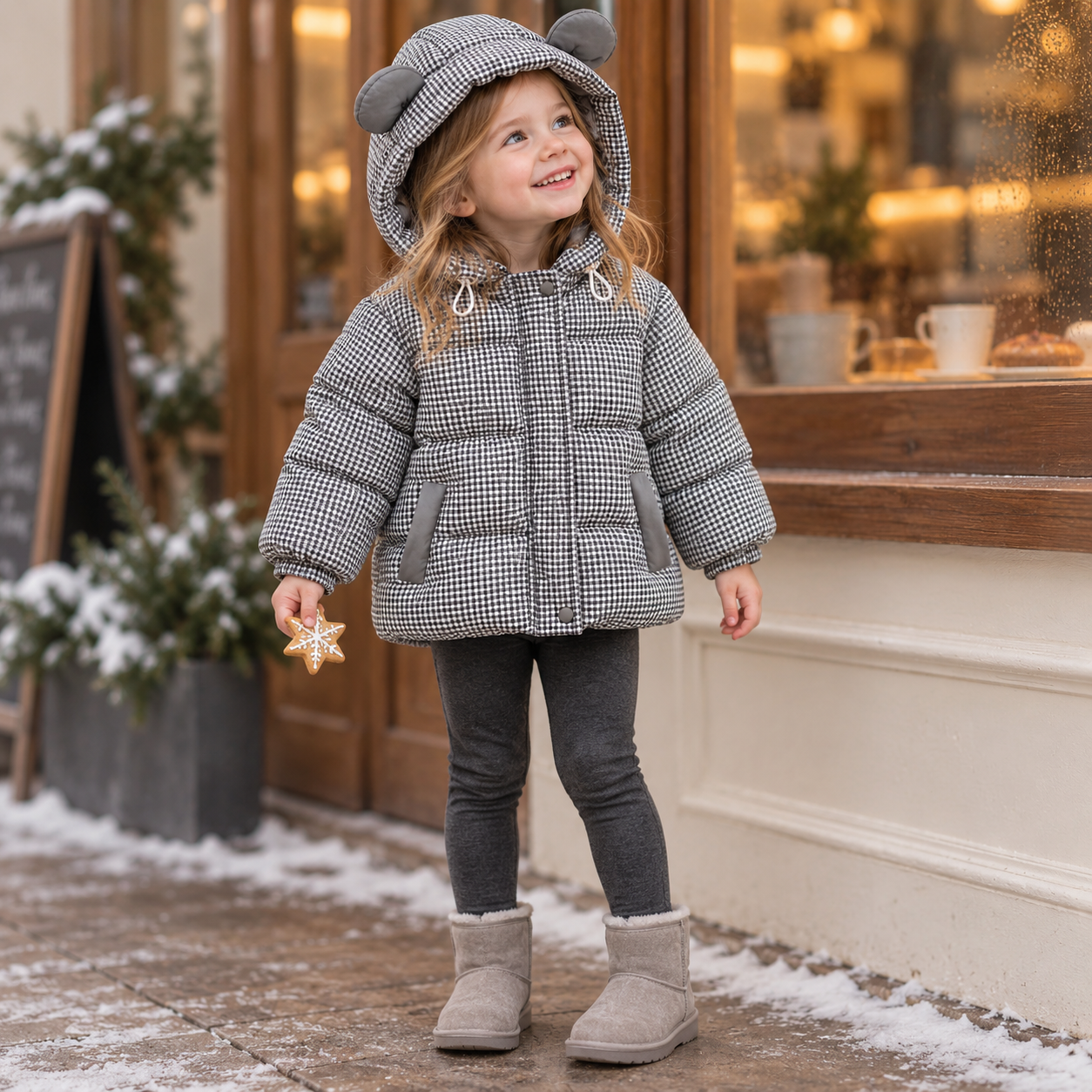 Kids' Velvet-Lined Thickened Cotton Coat
