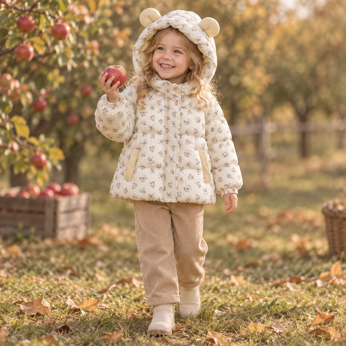 Kids' Velvet-Lined Thickened Cotton Coat