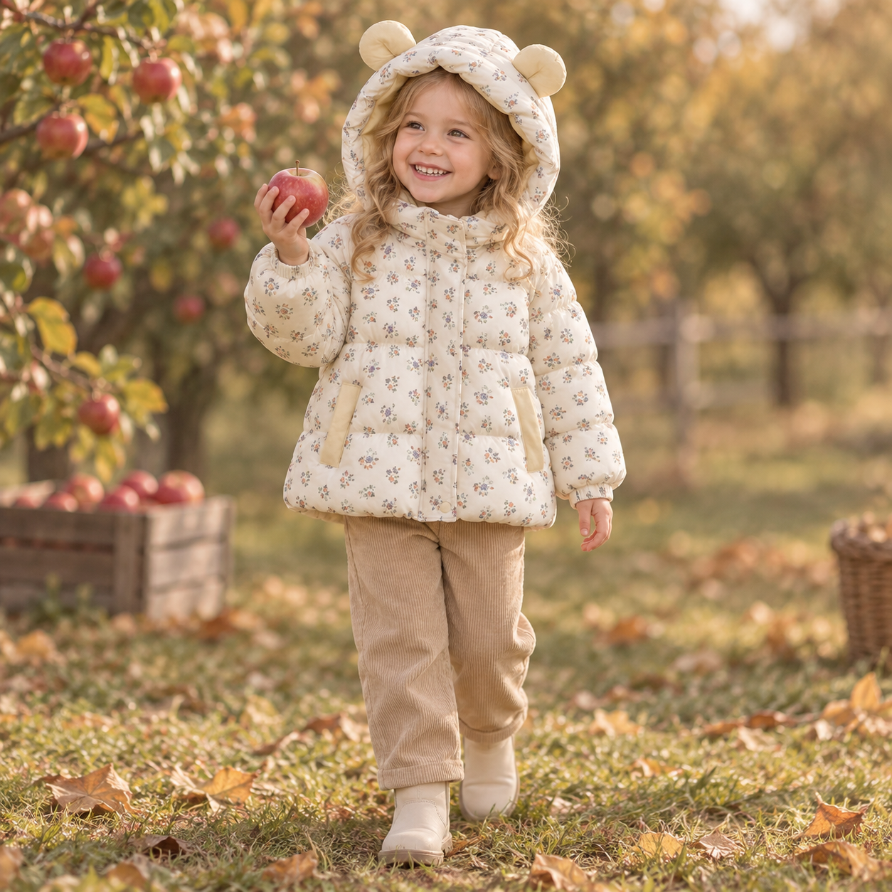 Kids' Velvet-Lined Thickened Cotton Coat