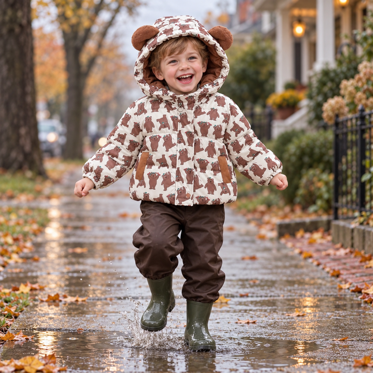 Kids' Velvet-Lined Thickened Cotton Coat