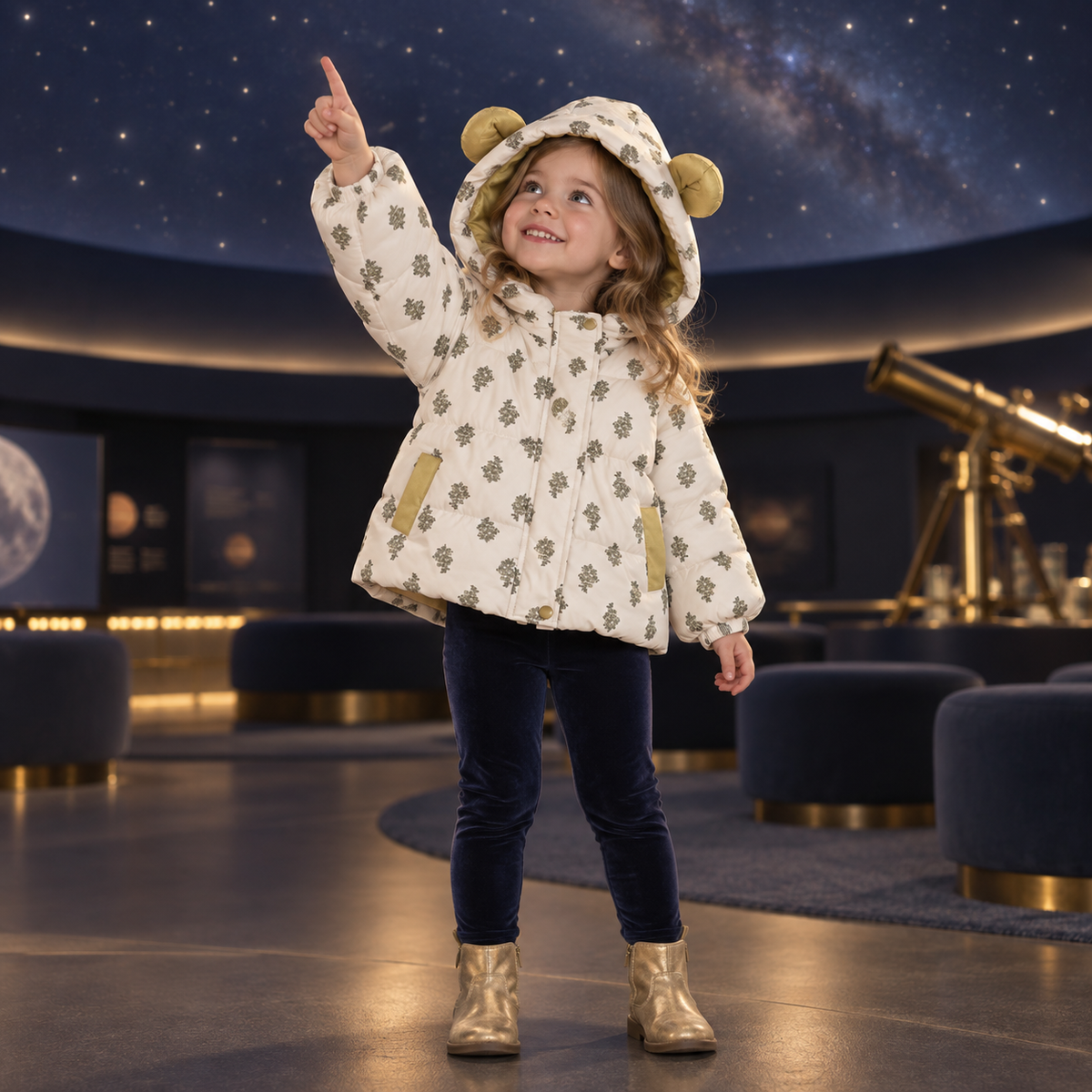 Kids' Velvet-Lined Thickened Cotton Coat