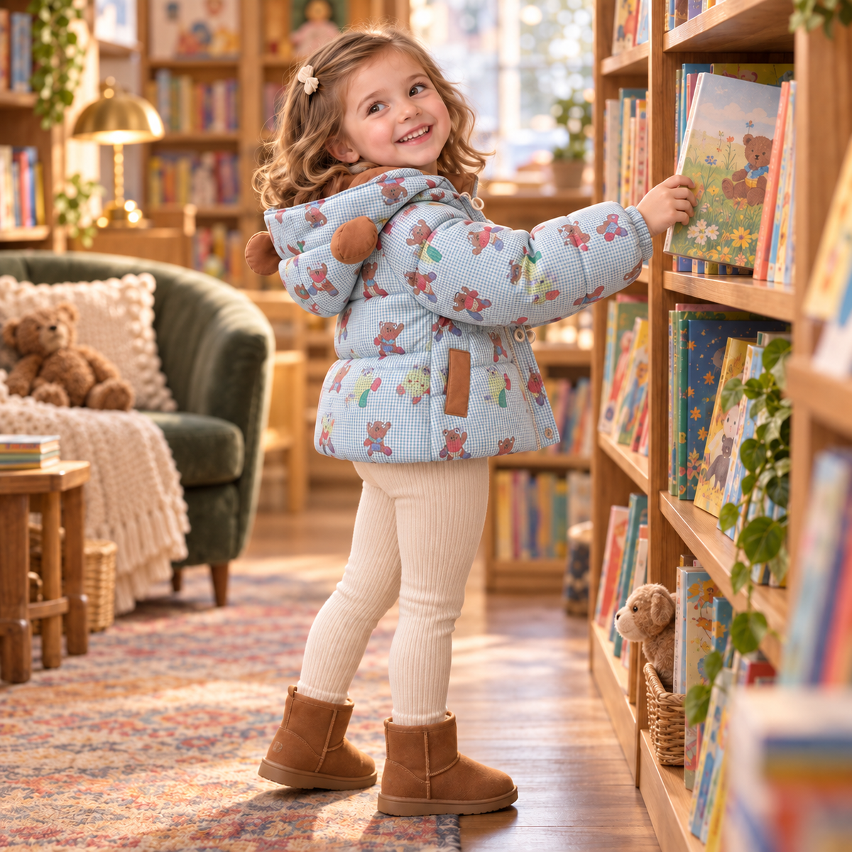 Kids' Velvet-Lined Thickened Cotton Coat