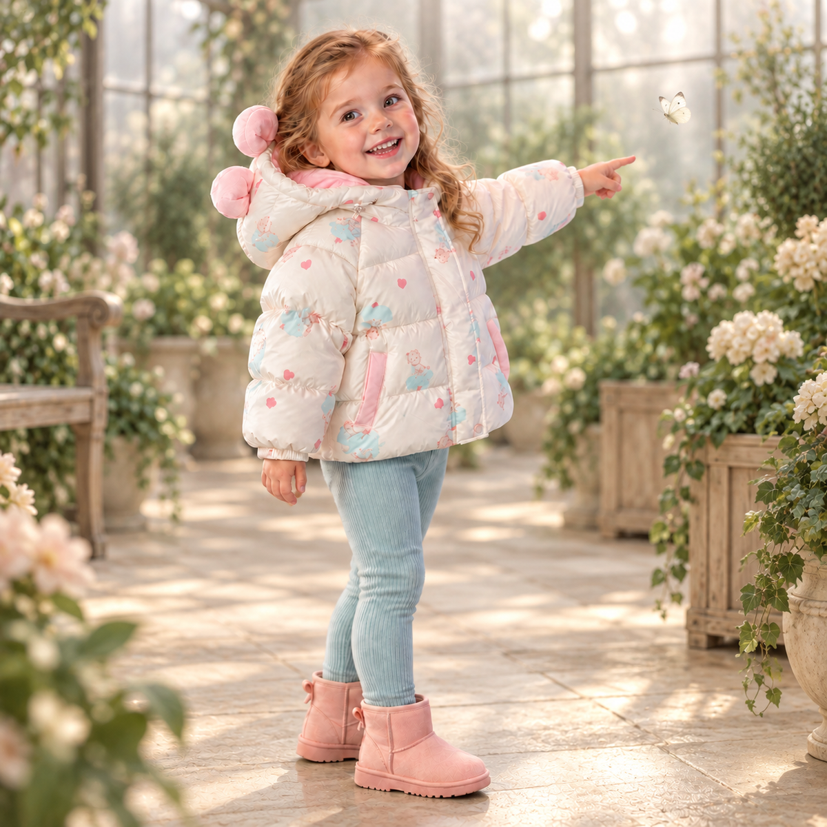 Kids' Velvet-Lined Thickened Cotton Coat