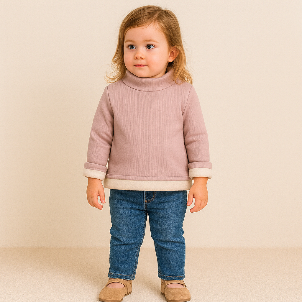 Kids' Cozy Turtleneck Long Sleeve Tee