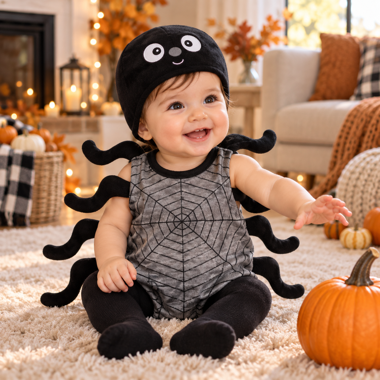 Baby Boy Halloween Spider Costume Set