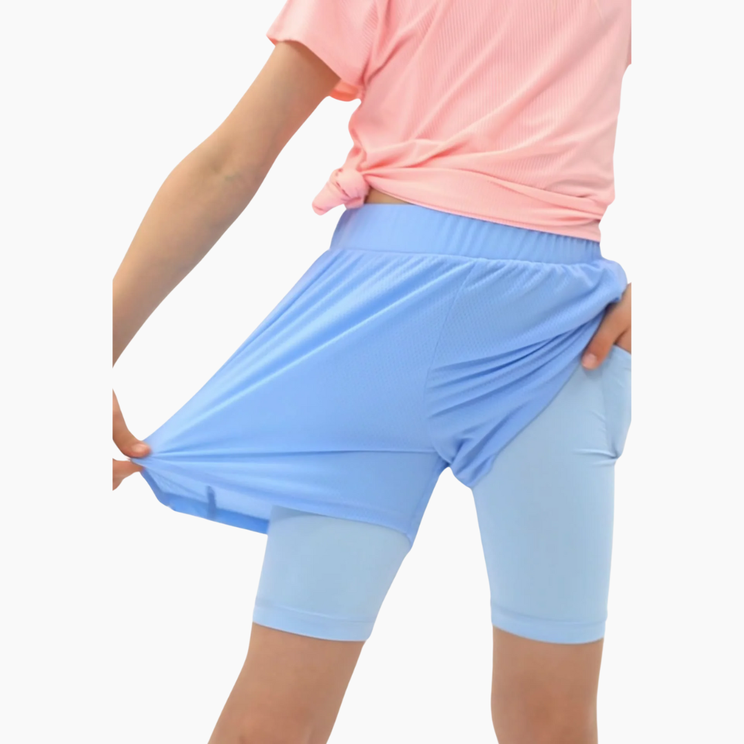 Girls 2 in 1 Summer Sports Shorts