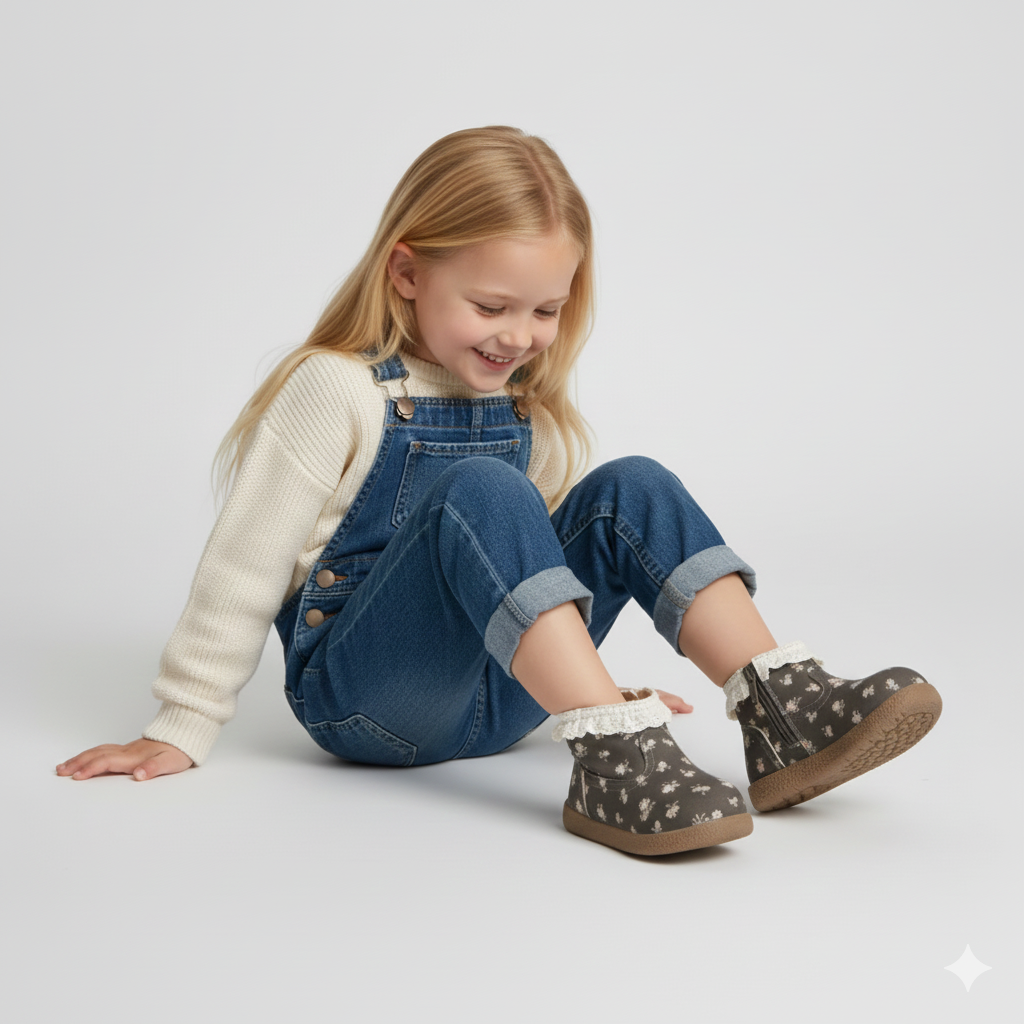 Toddler & Baby Microfiber Ankle Boots with Lace
