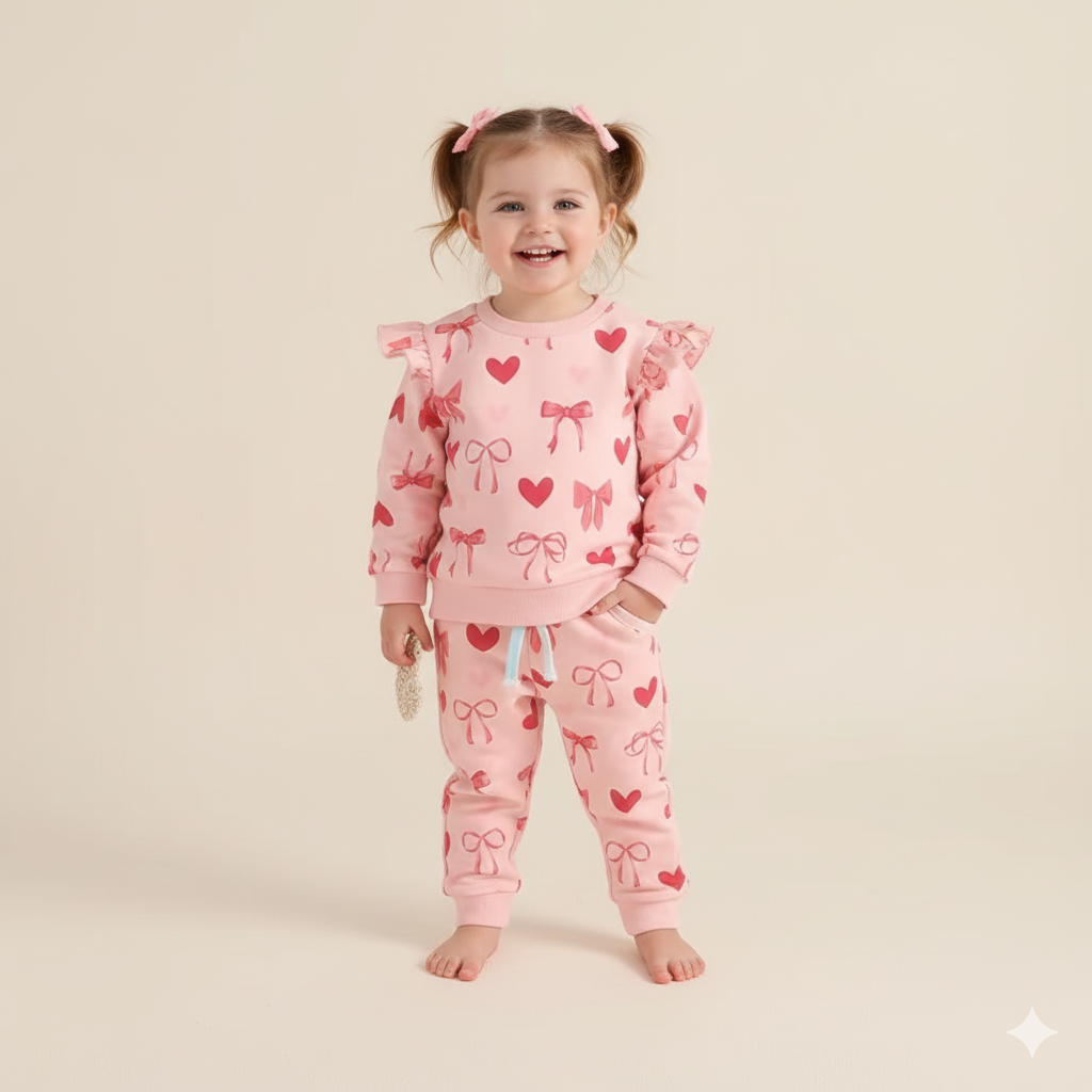 Toddler Girl's Ruffle Sleeve Loungewear Set