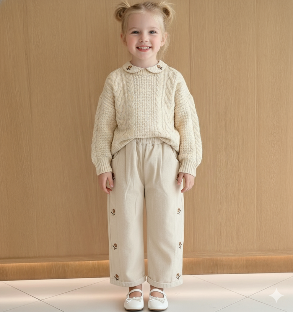 Willow Creek Embroidered Cotton Trousers