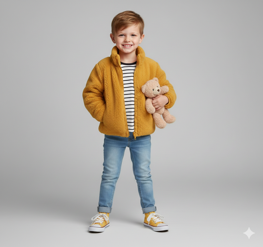 Unisex Solid Color Plush Fleece Jacket