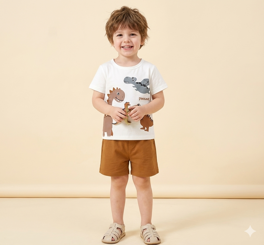 Dinosaur Print T-Shirt & Shorts Set