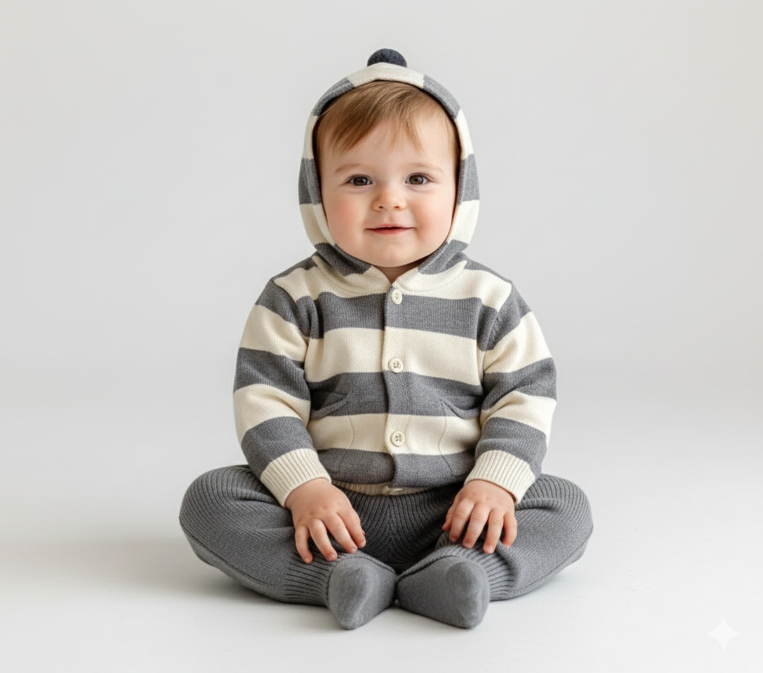 The Cozy Knit Overall & Hoodie Set