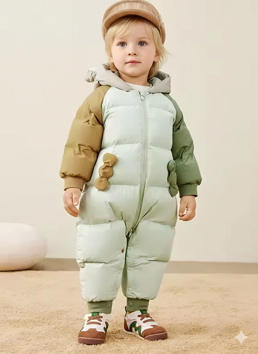 Colorblock Cub Baby Down Snowsuit