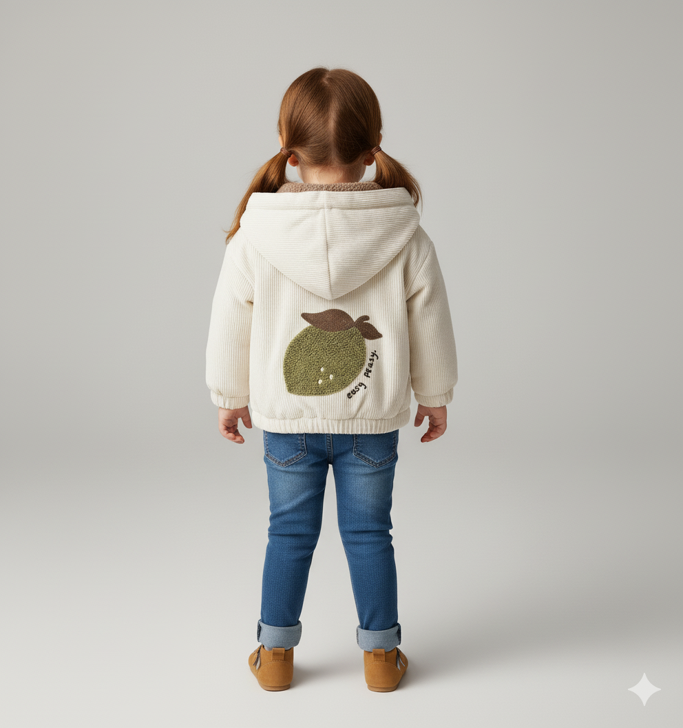 Unisex Sherpa-Lined Corduroy Hooded Jacket