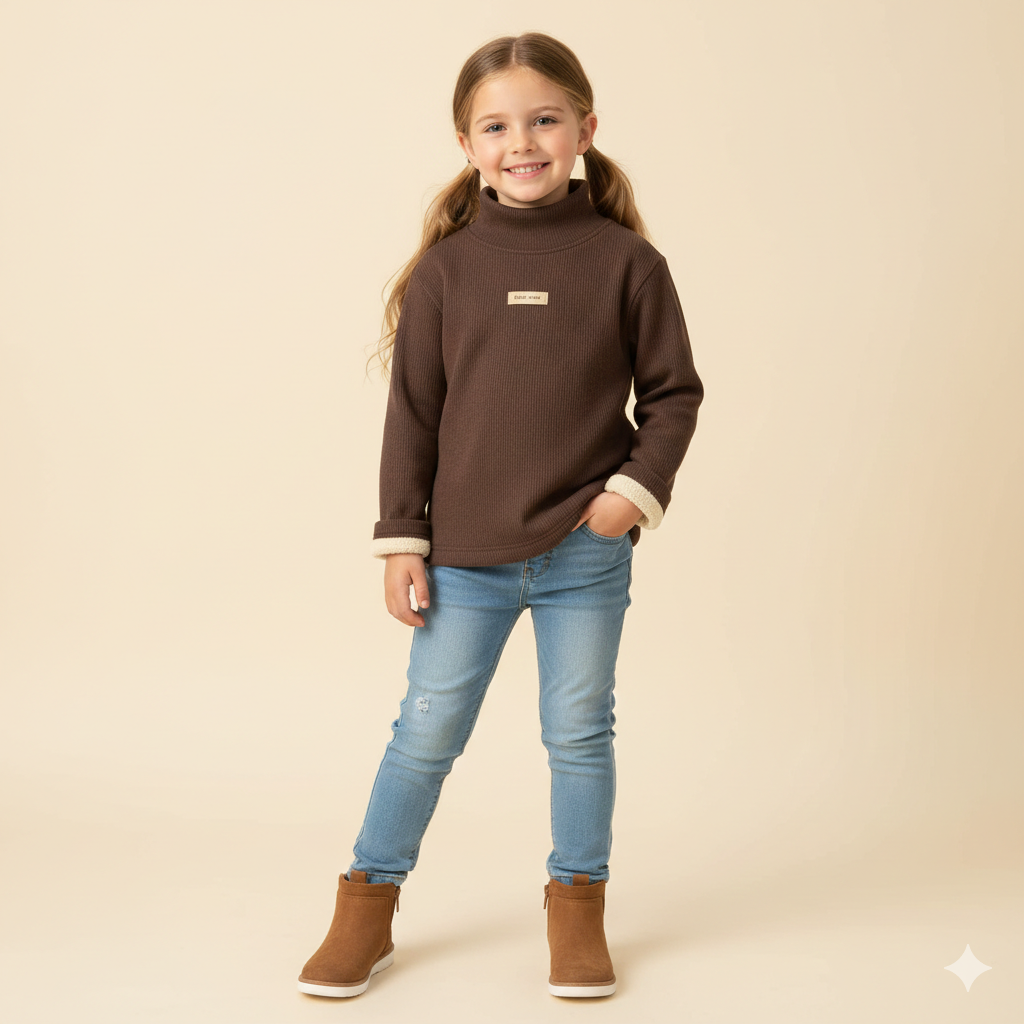 Unisex Mock Neck Long-Sleeve Pullover