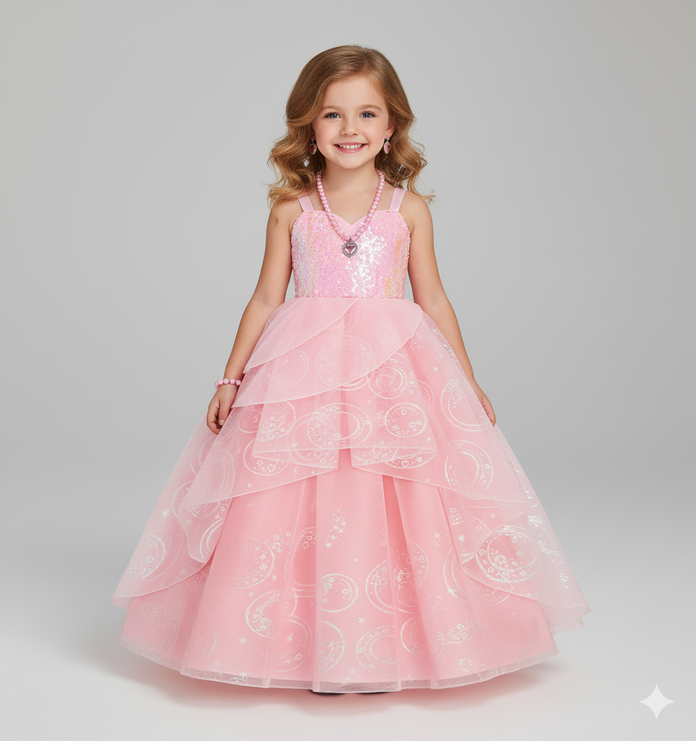 Girl's Pink Princess Ball Gown