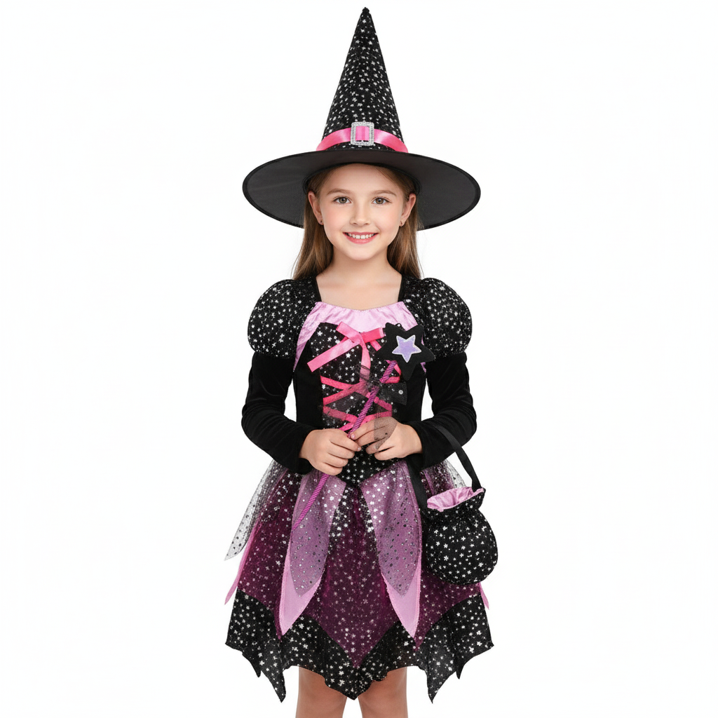Girl's Glitter Witch Costume