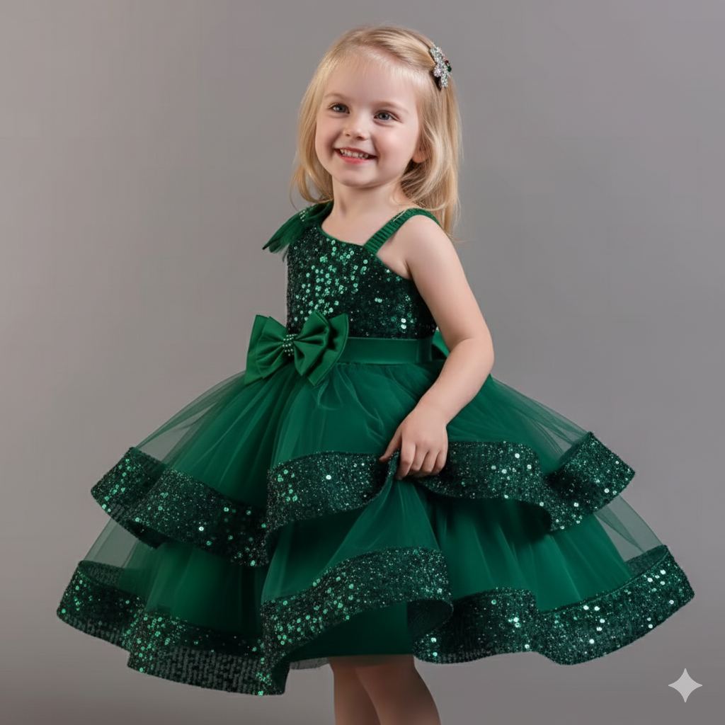 Girls' Sequin & Tulle Princess Dress