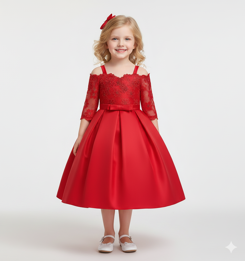 The Duchess Satin & Lace Gown