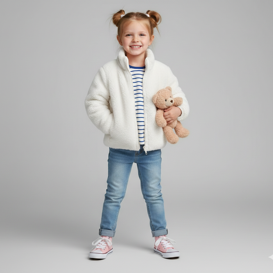 Unisex Solid Color Plush Fleece Jacket