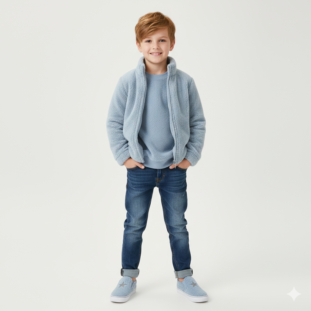 Unisex Solid Color Plush Fleece Jacket