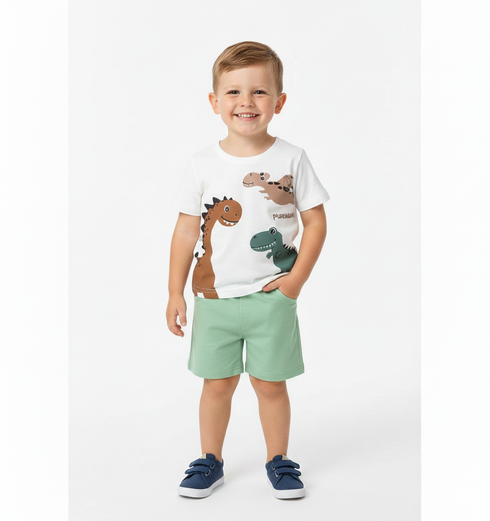 Dinosaur Print T-Shirt & Shorts Set