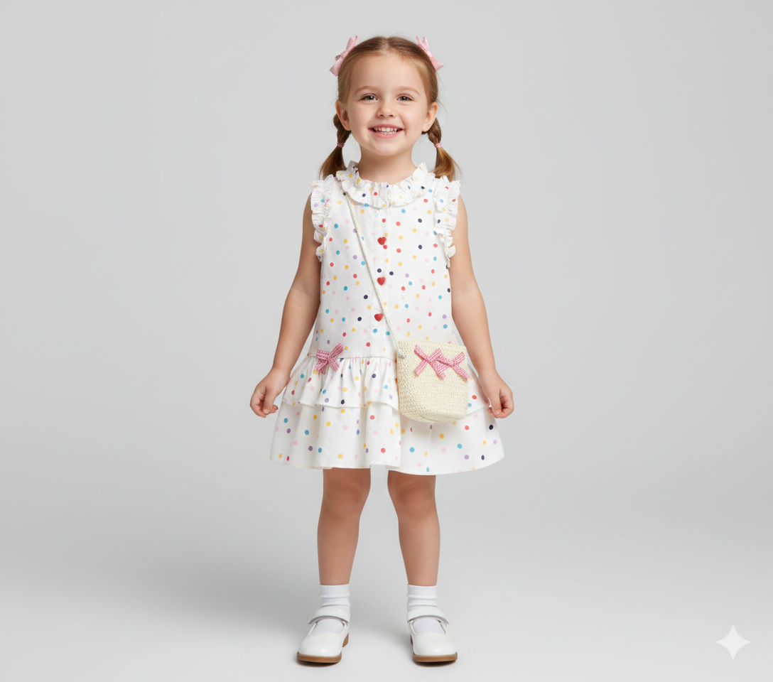 Polka Dot Dress & Matching Bag Set