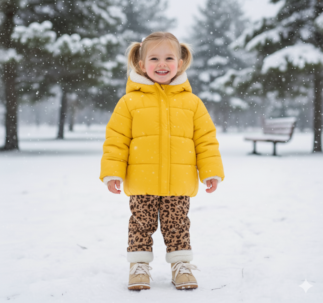 Little Blossom Fleece-Lined Corduroy Pants