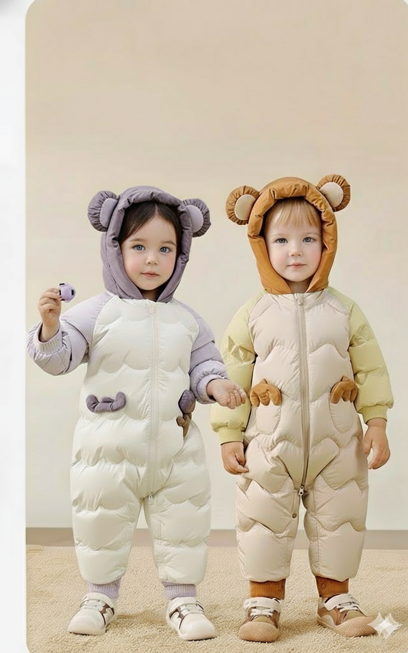 Colorblock Cub Baby Down Snowsuit
