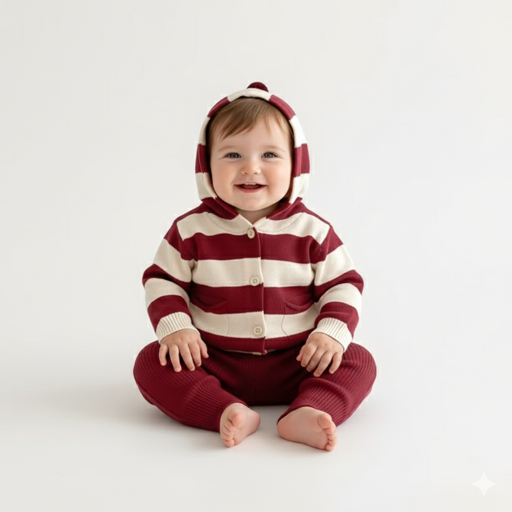 The Cozy Knit Overall & Hoodie Set