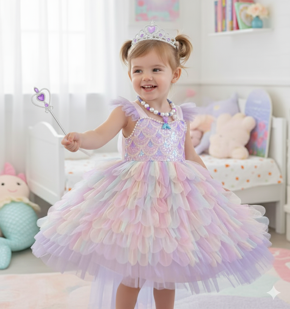 Sparkly Mermaid Princess Dress for Girls