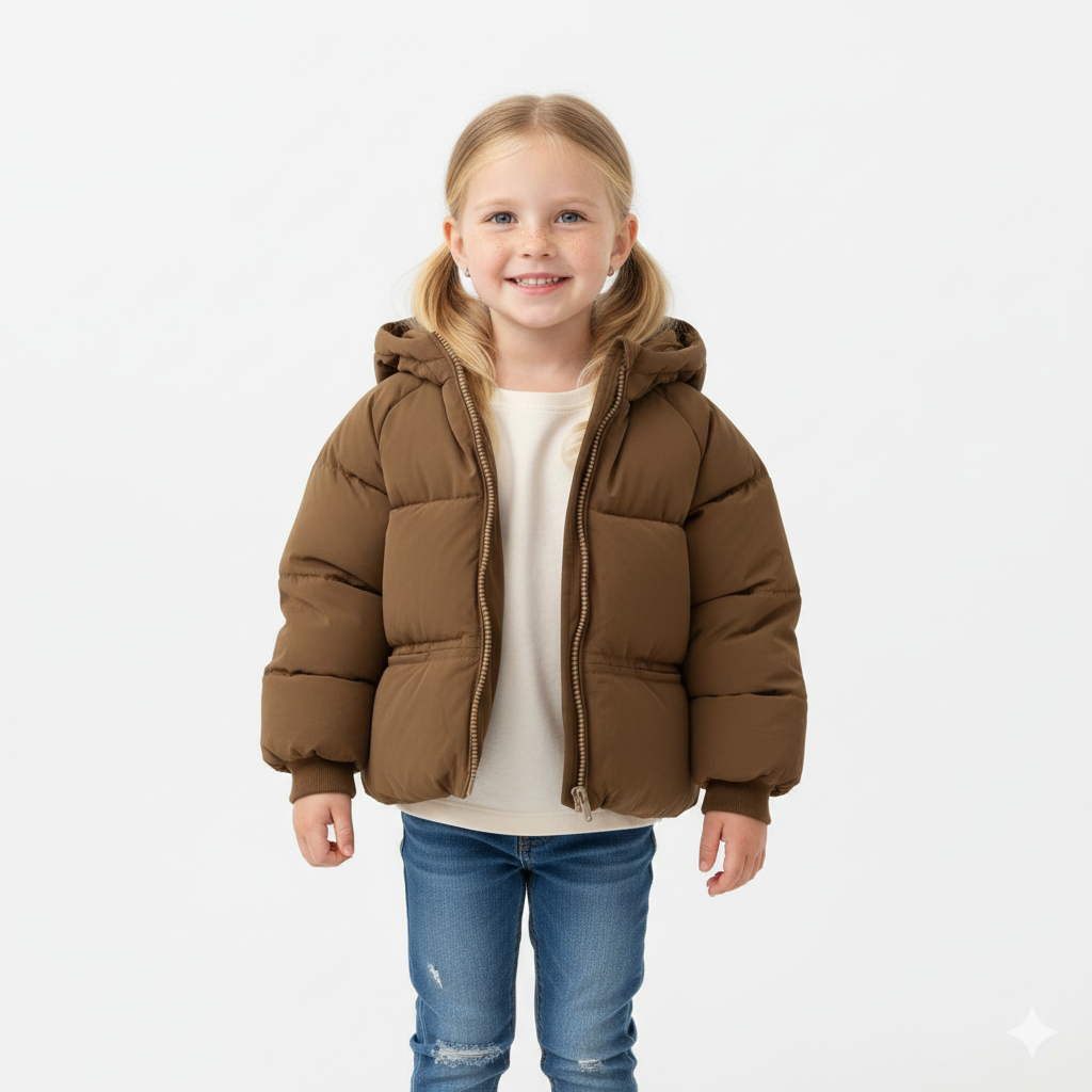 Solid Color Parka Jacket