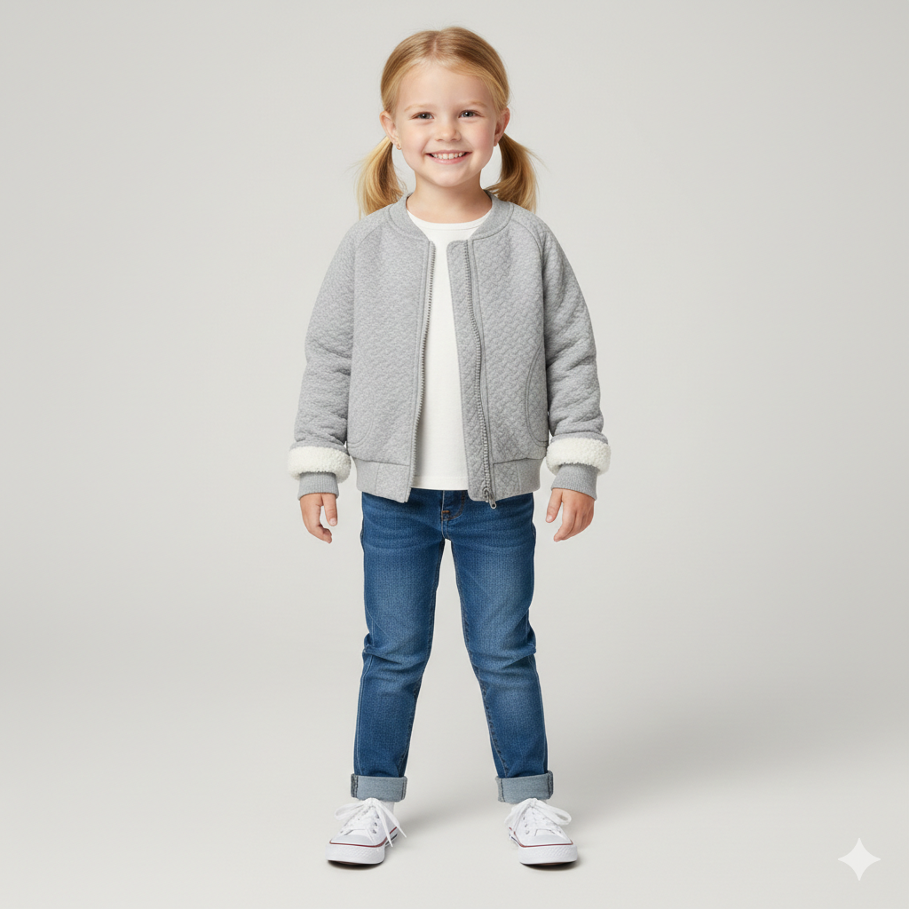Unisex Fleece-Lined Bomber Jacket for Kids