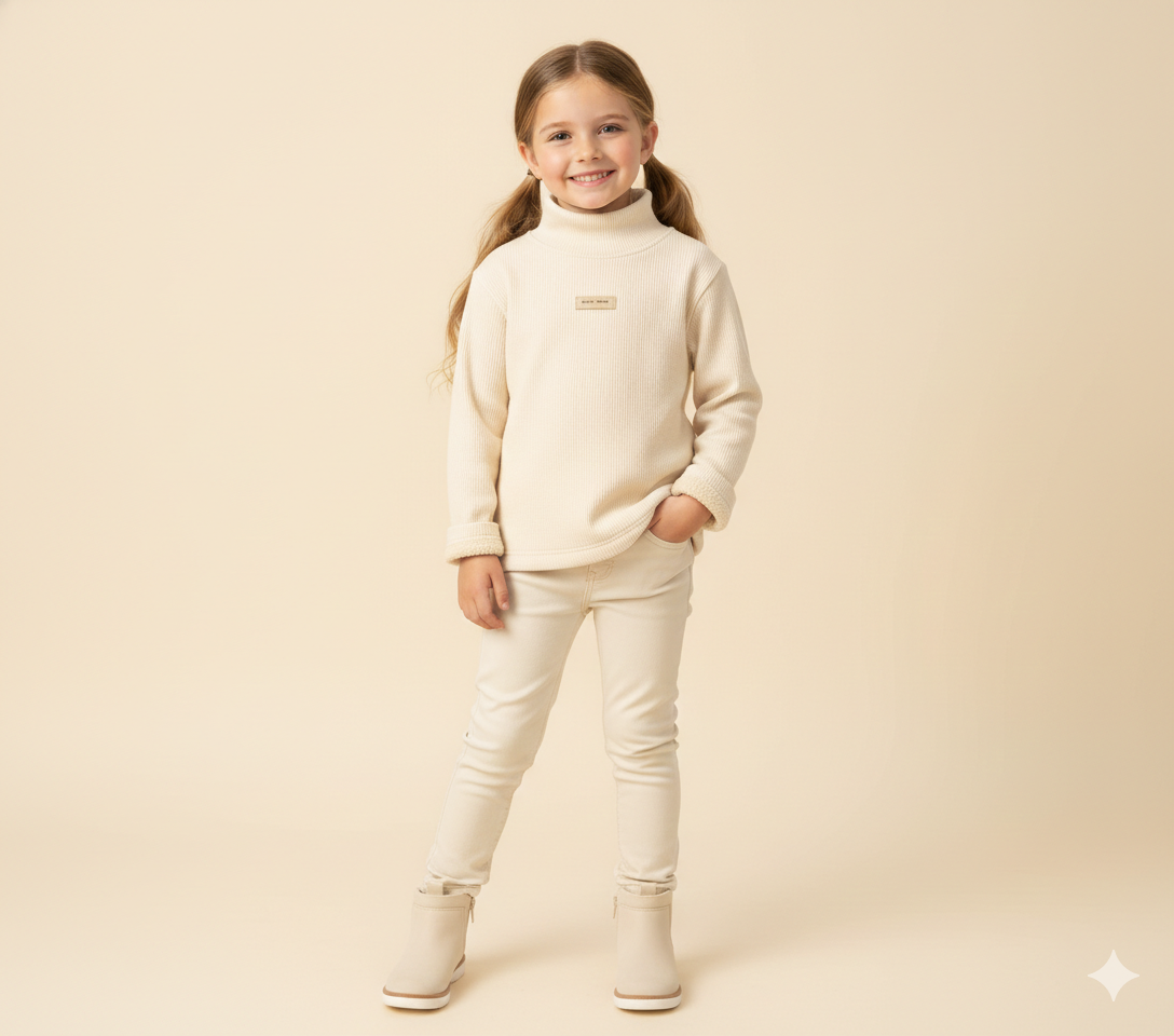 Unisex Mock Neck Long-Sleeve Pullover