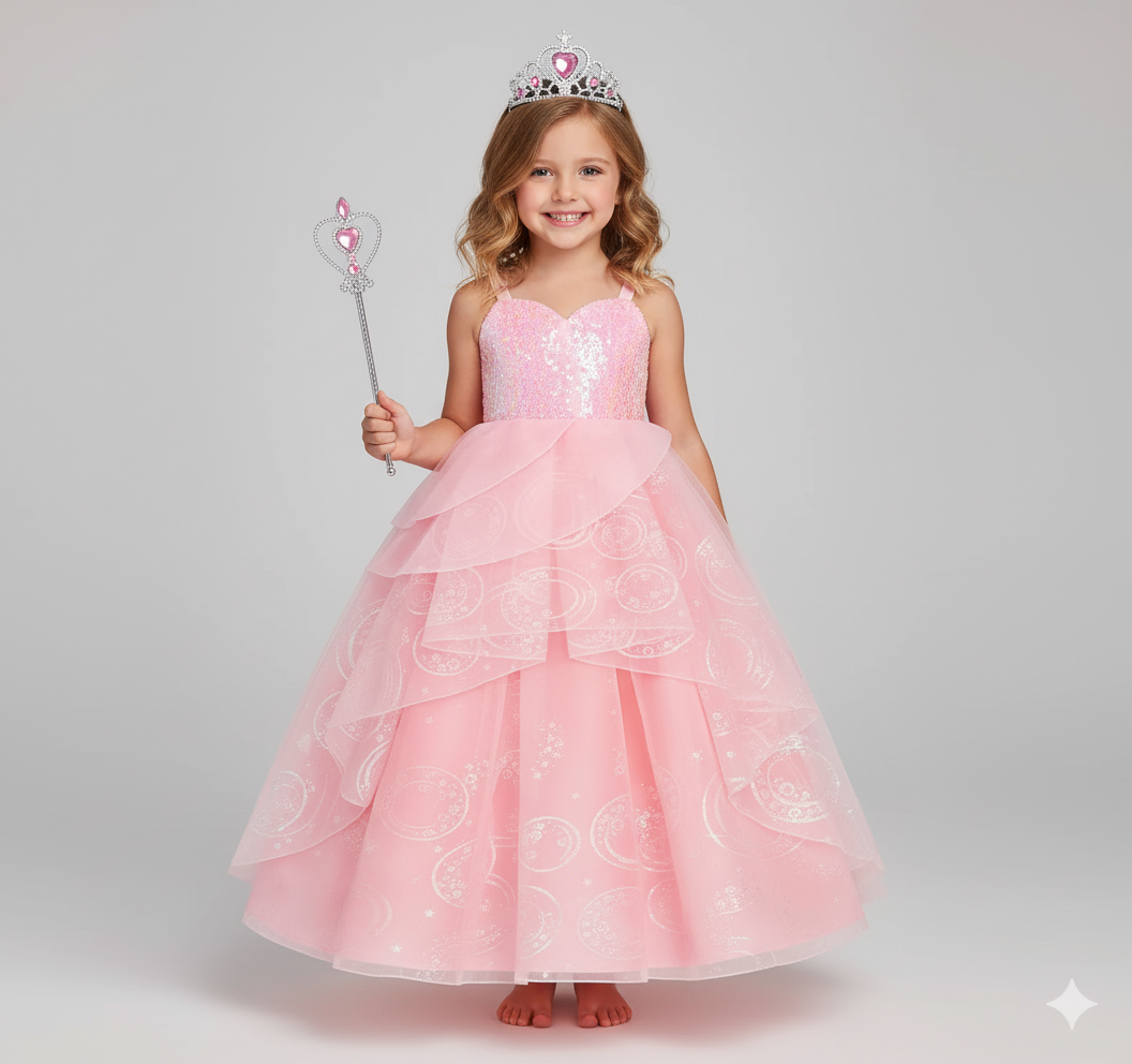 Girl's Pink Princess Ball Gown