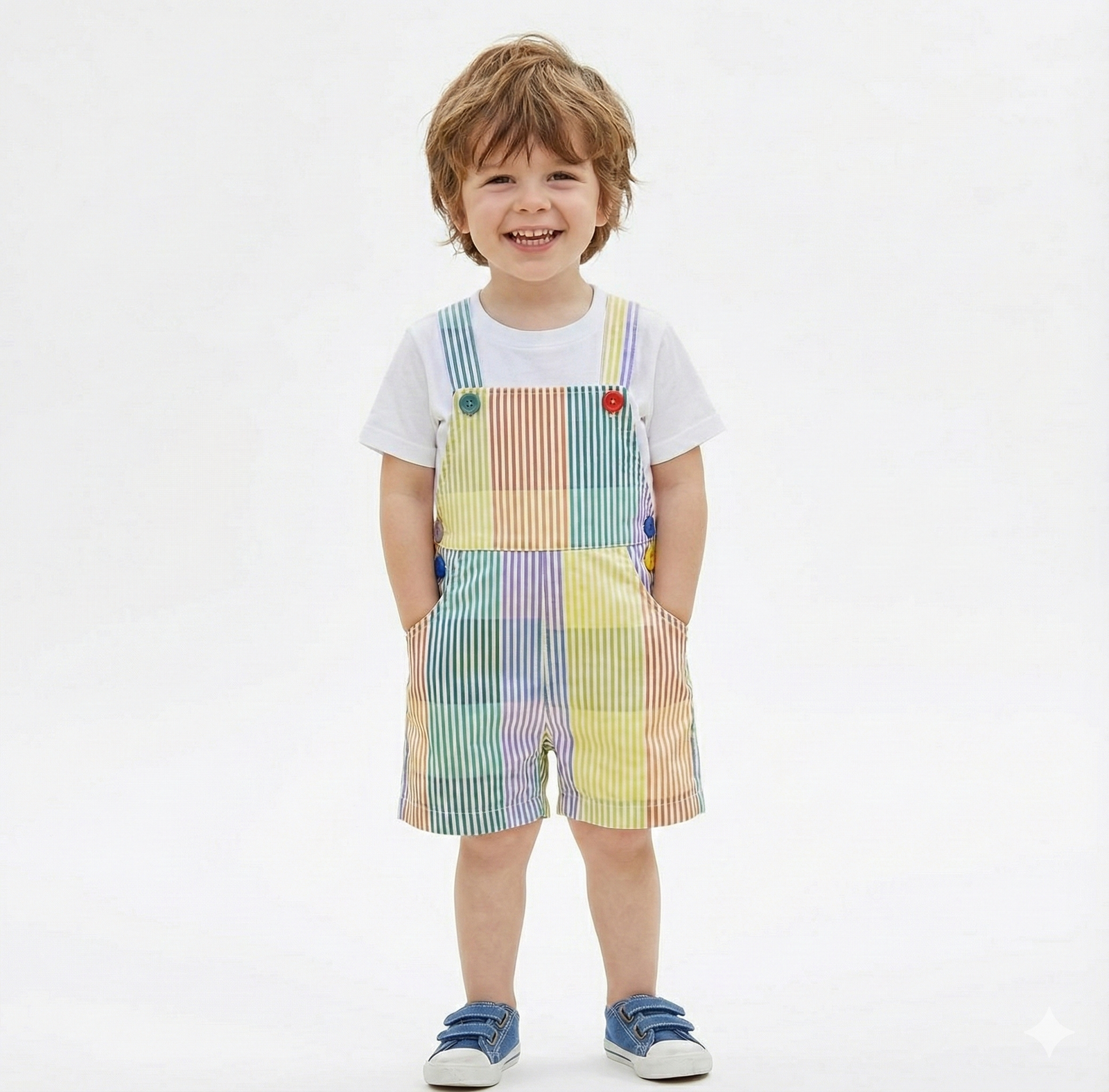The Rainbow Stripe Overalls