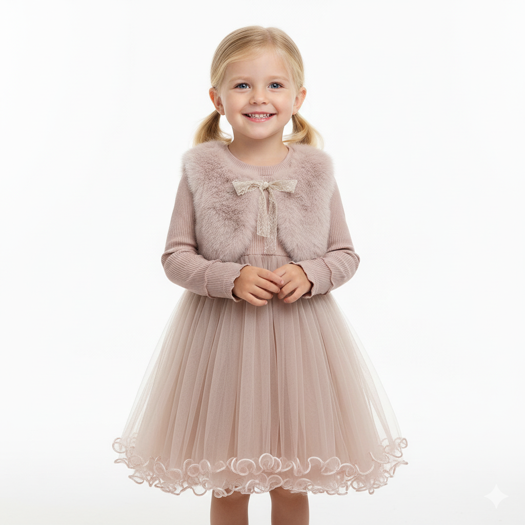 Elegant Winter Princess Dress for Girls