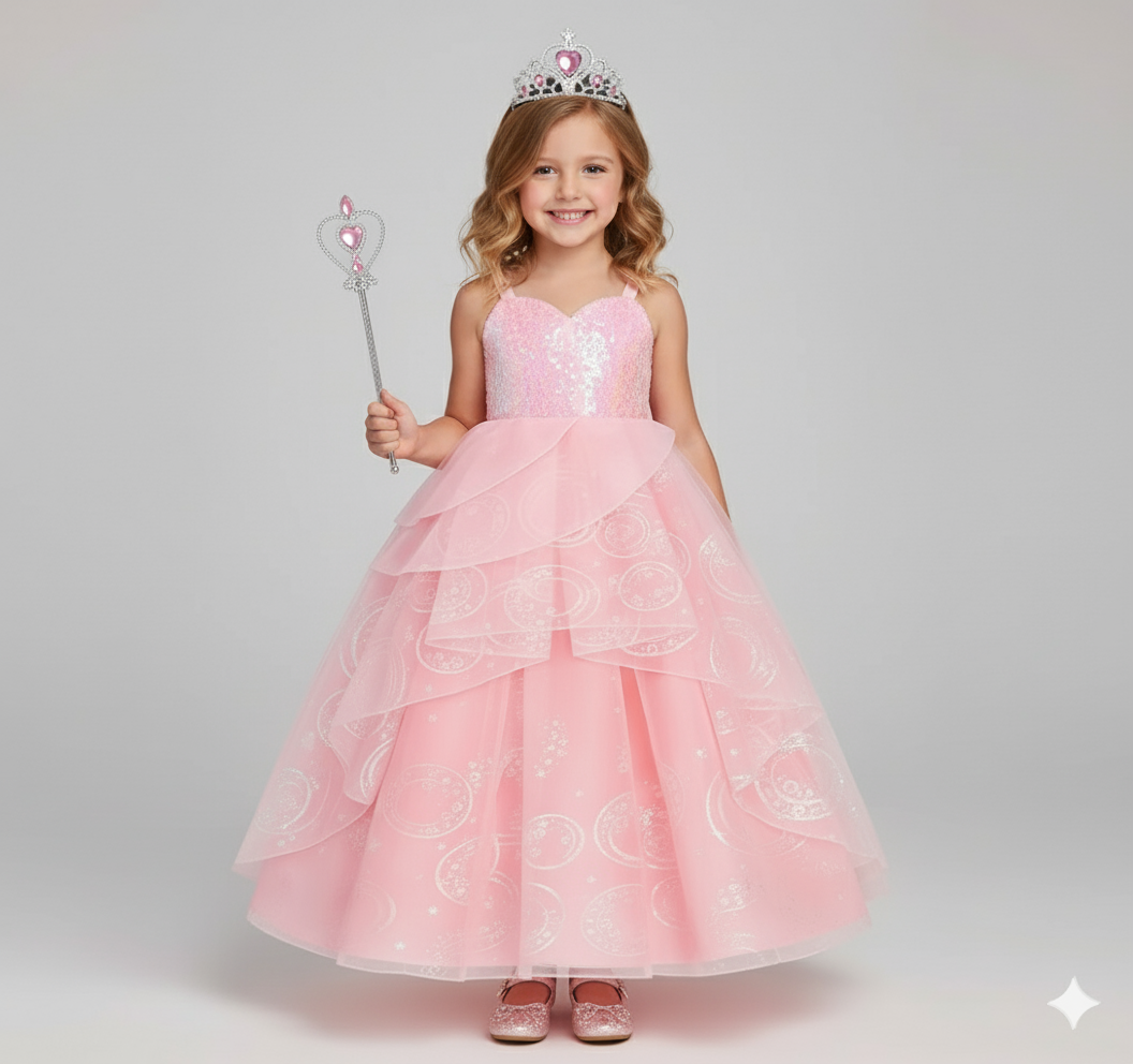 Girl's Pink Princess Ball Gown