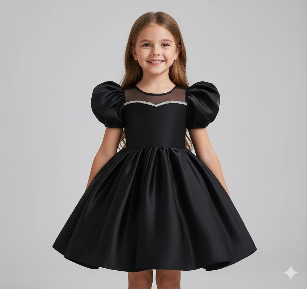 Girl's Puff Sleeve Princess Dress