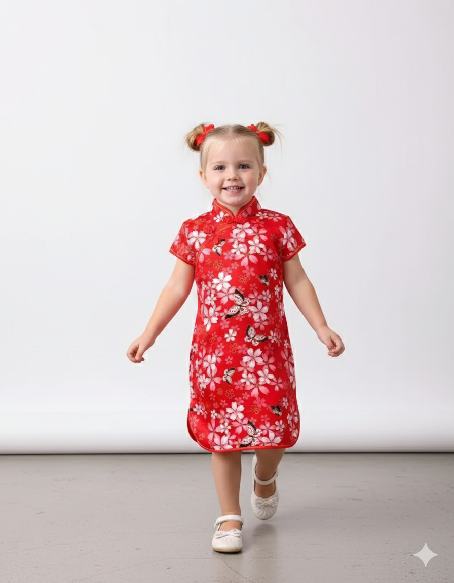 Girls' Traditional Chinese Cheongsam Summer Dress