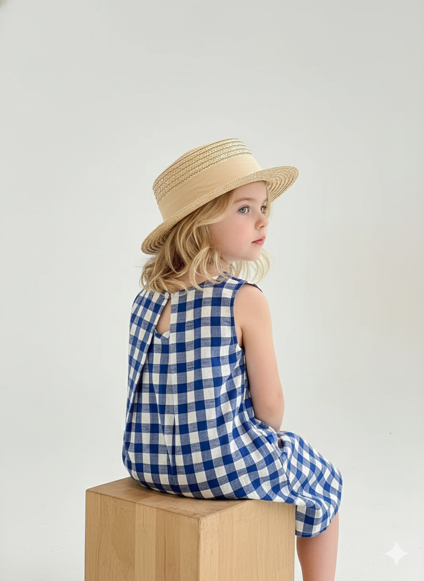 Breezy Gingham Top & Wide-Leg Pants