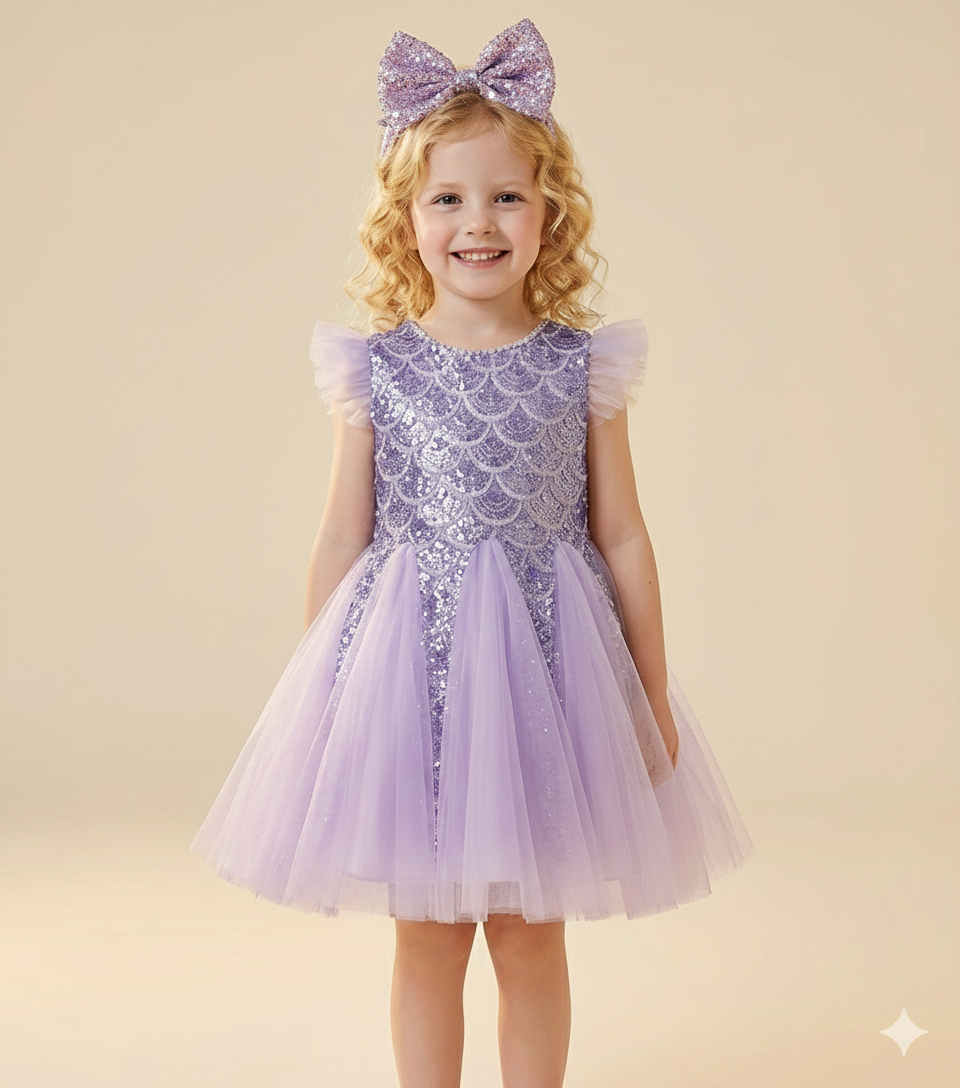 The Iridescent Gem Dress & Bow Set