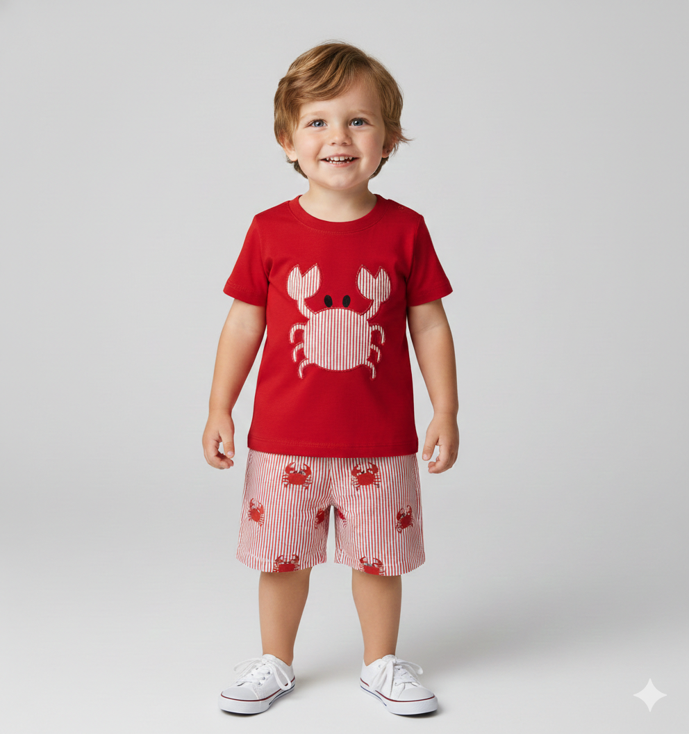 Crab & Crawfish Print Shorts Set