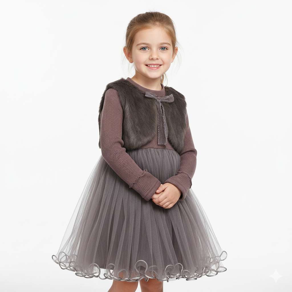 Elegant Winter Princess Dress for Girls