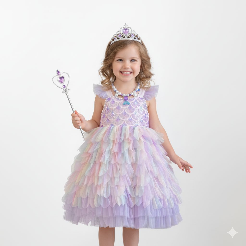 Sparkly Mermaid Princess Dress for Girls