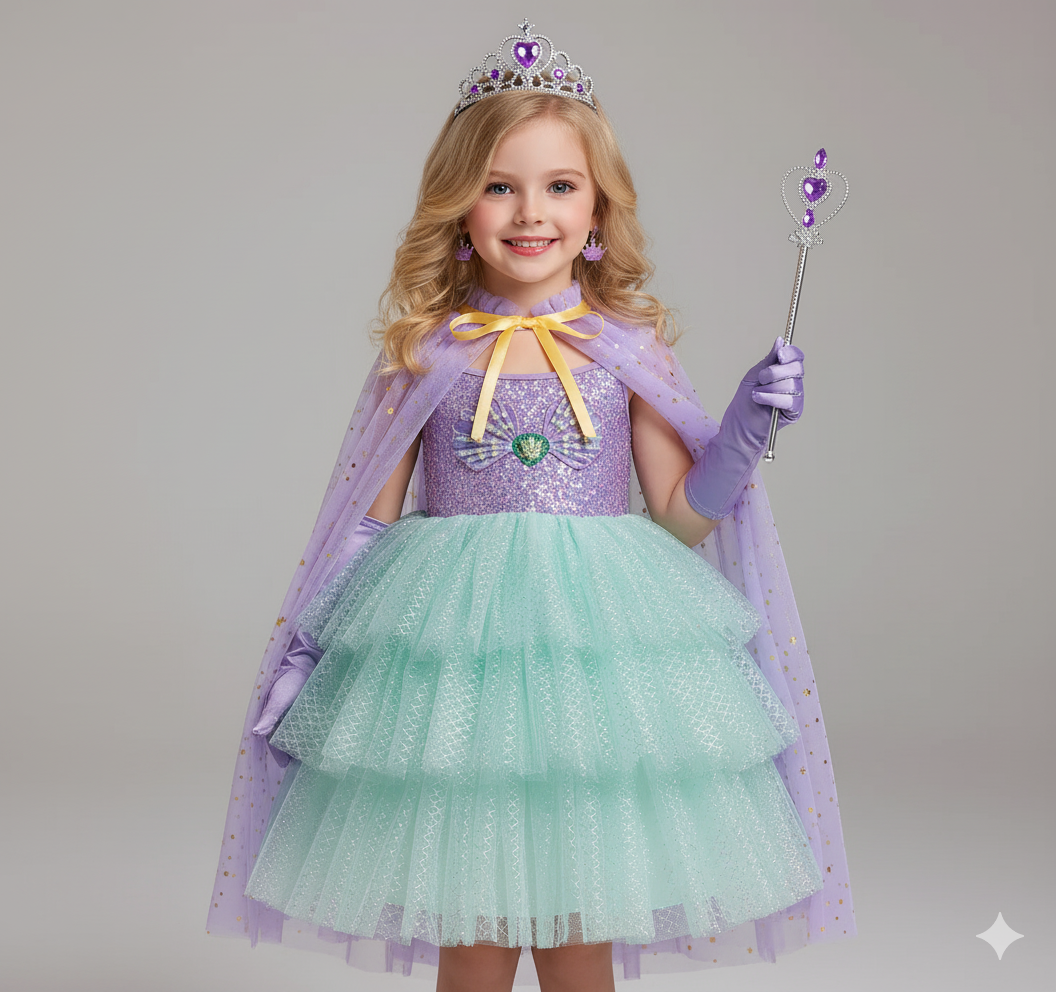 Mermaid Princess Sequin Dress for Girls