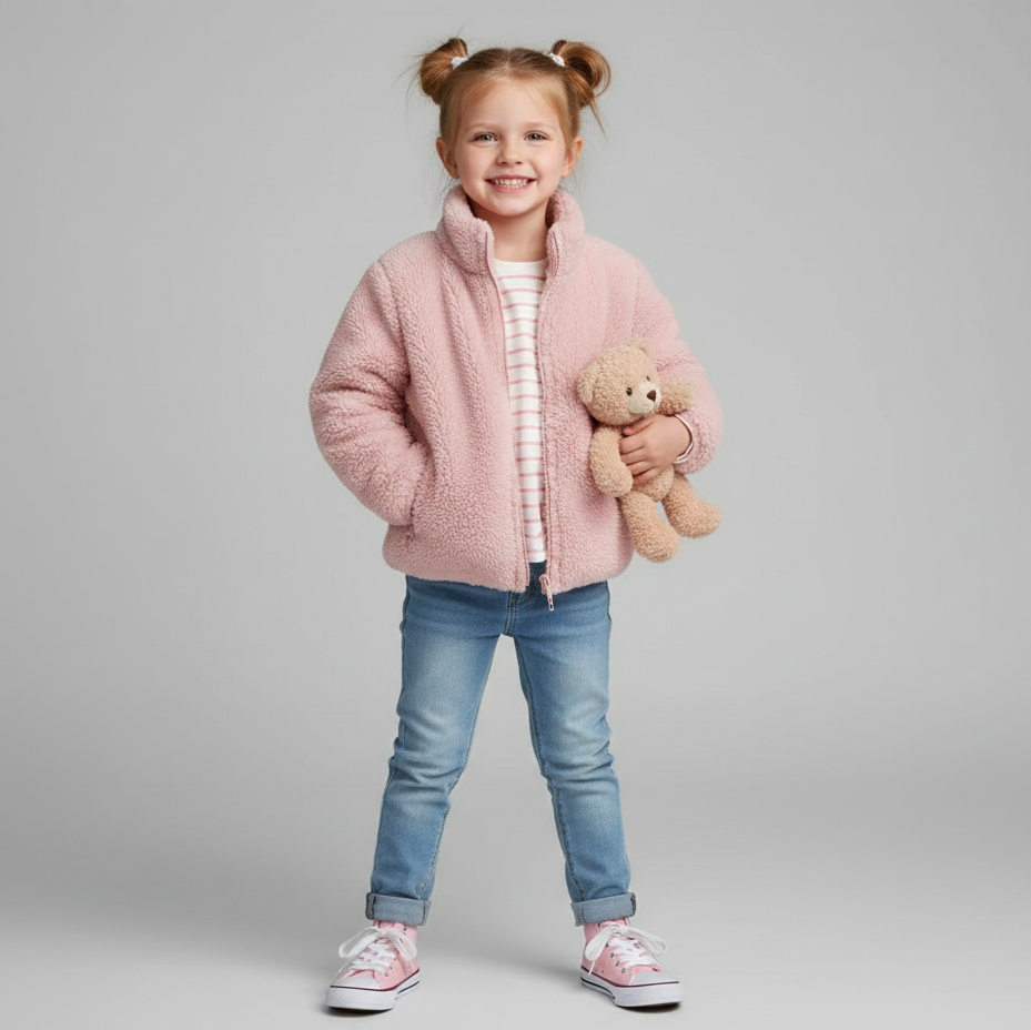 Unisex Solid Color Plush Fleece Jacket